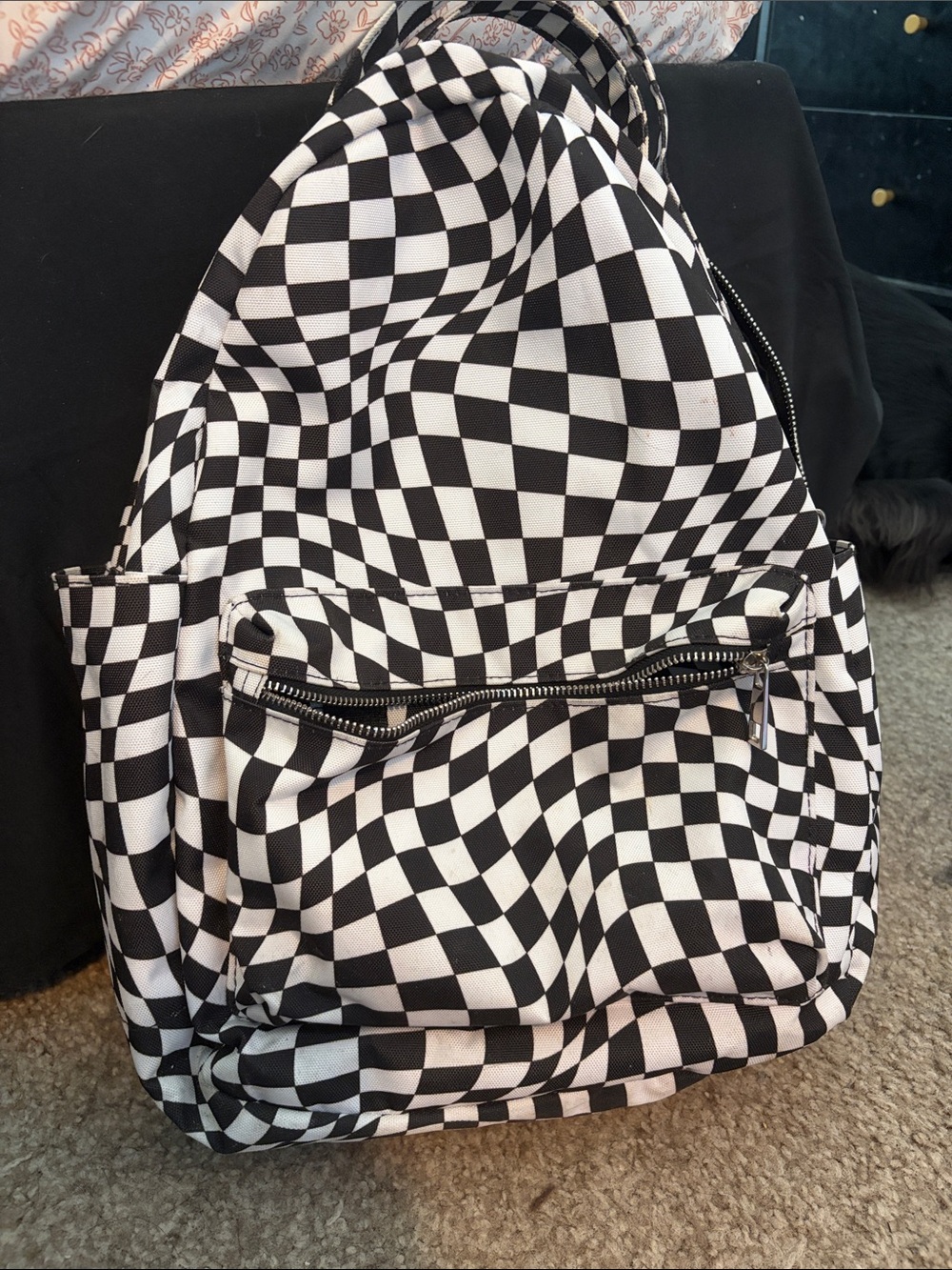 Black & White Checkerboard Backpack